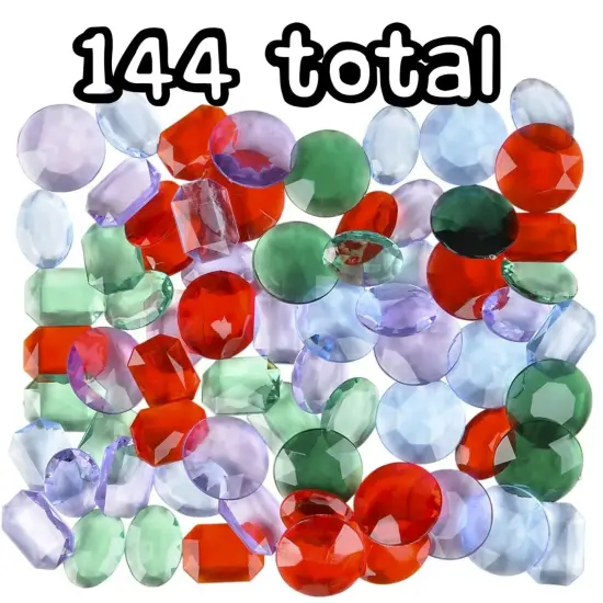 144 Large Pirate Treasure Gems Jewelry Diamond Rhinestone Jewels Party Craft {4}