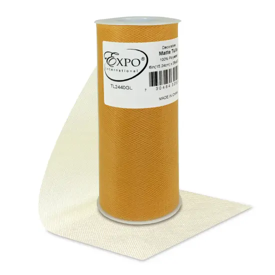 Pack of 96 Decorative Matte Tulle Spool of 6 Inch X 25 Yards Gold {1}