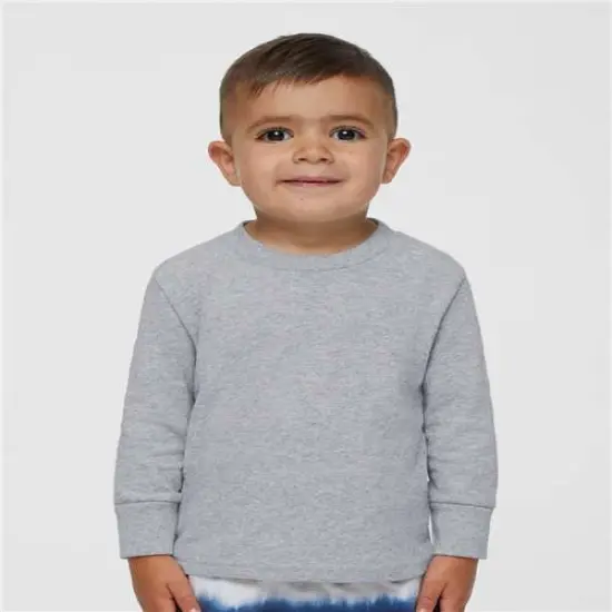 Rabbit Skins&reg; Toddler Cotton Jersey Long Sleeve Crewneck Tee - 3311 Heather {1}
