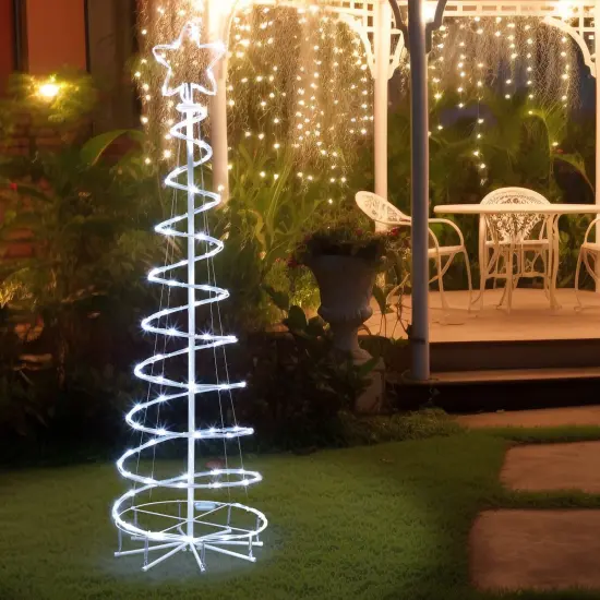 16 Modes Spiral Lighted Christmas Tree Outdoor Yard Decorations {4}