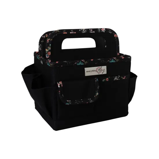 Collapsible Desktop Craft Caddy, Black & Floral {1}