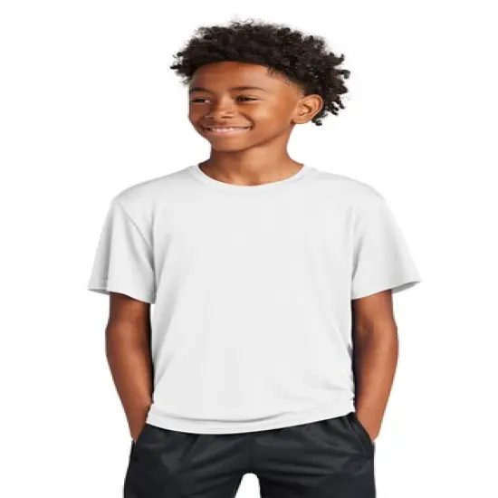 Sport-Tek&reg; Youth Crewneck PosiCharge Competitor Short Sleeve Tee White {1}