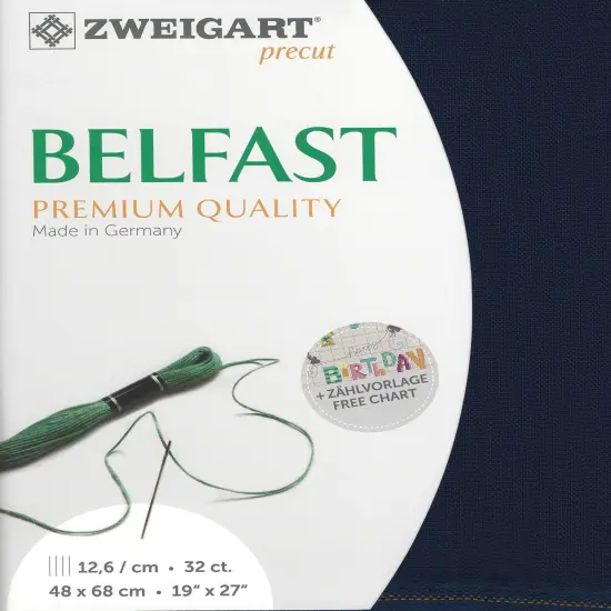 Precut Zweigart Belfast 32 count Navy Blue {1}