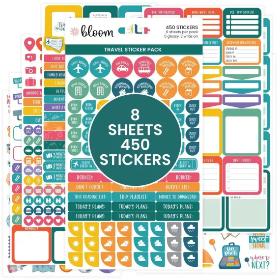 bloom daily planners Sticker Sheets, Travel Pack {1}