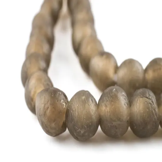 The Bead Chest Dark Brown Recycled Glass Beads 11mm Ghana African Sea Glass Round Large Hole 25 Inch Strand Handmade Fair Trade {1}