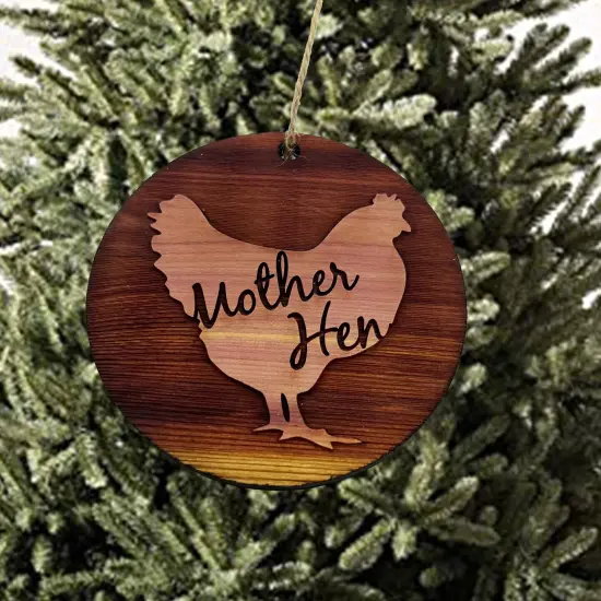 Mother Hen - Cedar Ornament {2}