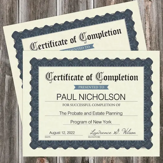 Great Papers! Certificate of Completion Fill-In, Stone Blue Border, 8.5" x 11", Printer Compatible, 15 count {4}
