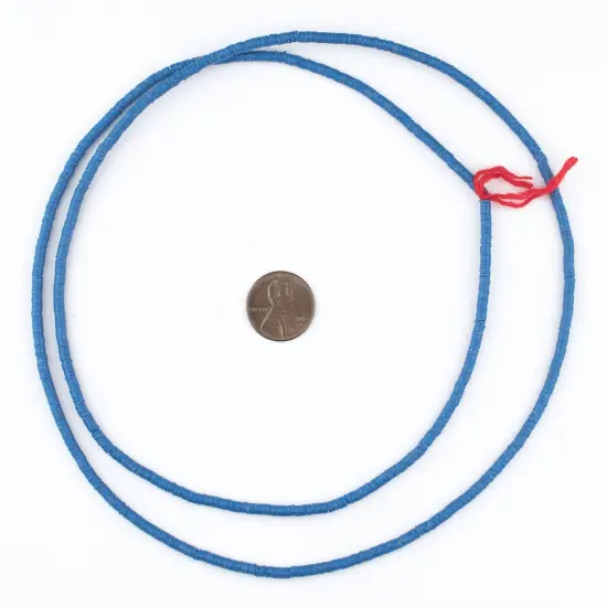 The Bead Chest African Vinyl Beads, Ghana Vulcanite Crafts Supplies for DIY Jewelry Making, Necklaces, Bracelets (3mm, Blue) {2}