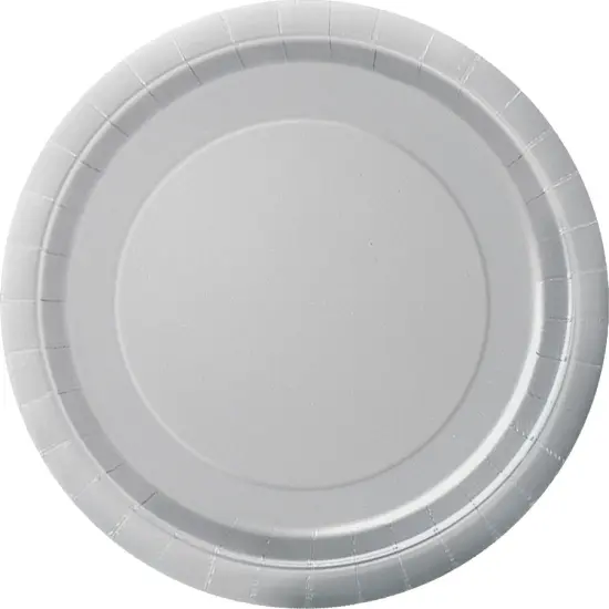 Silver Solid Round 7" Dessert Plates, 8ct {1}