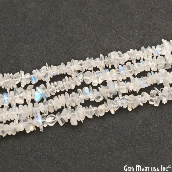 Rainbow Moonstone Chip Beads, 34 Inch, Natural Chip Strands, Drilled Strung Nugget Beads, 3-7mm, Polished, GemMartUSA (CHRM-70001) {3}