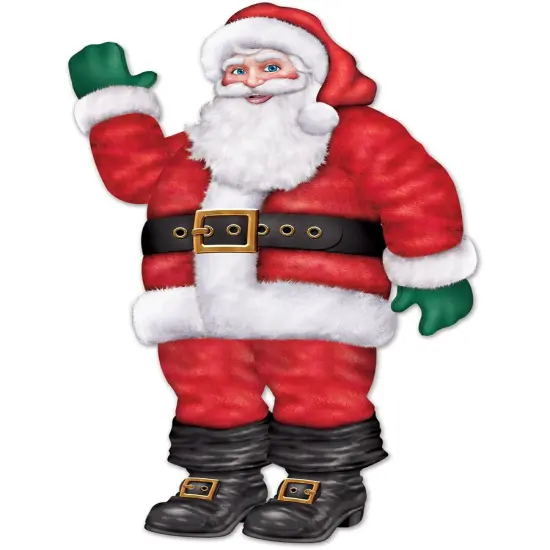 Joyful Jolly Jointed Santa Claus Christmas Figurine Prop Decoration 17" {1}