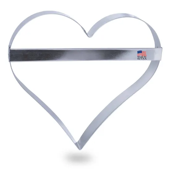 CookieCutter.Com Extra Large Heart with Brace 8 in Cookie Cutter - USA Made Tin Plate Steel {1}