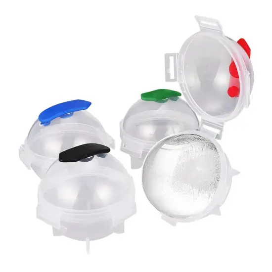 4-Pack 2" Round Ice Cube Ball Maker Tray Silicone Sphere Mold Whiskey Cocktails {1}