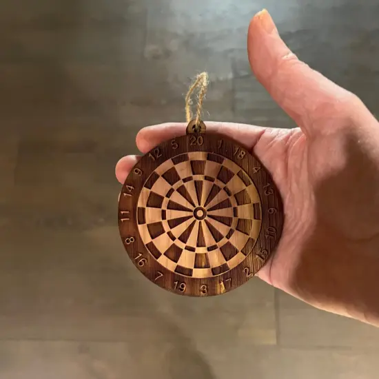 Dart Board - Cedar Ornament {4}