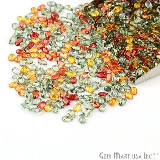 Multi Sapphire Gemstone, 100% Natural Faceted Loose Gems, September Birthstone, 5x3mm, 5 Carats, GemMartUSA (MS-60011) {2}