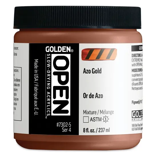 Golden Open Acrylics - Azo Gold, 8 oz Jar {1}