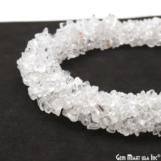 Crystal Chip Beads, 34 Inch, Natural Chip Strands, Drilled Strung Nugget Beads, 3-7mm, Polished, GemMartUSA (CHCY-70001) {1}