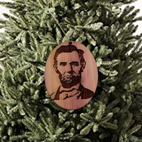 Abe Lincoln - Cedar Ornament {2}