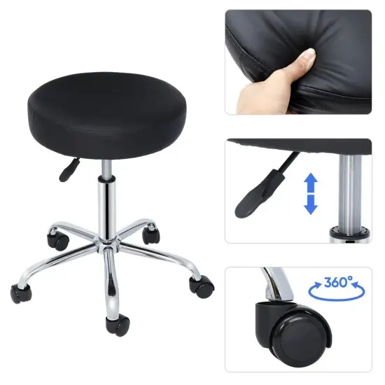 Adjustable Height Hydraulic Swivel Stool Spa Salon Chair Stool Cozy Thick Pad {3}