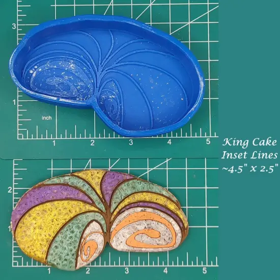 Mardi Gras King Cake Silicone Freshie Mold - Inset Lines {1}