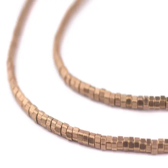 TheBeadChest Antique Brass Prism Heishi Beads (3mm) {1}