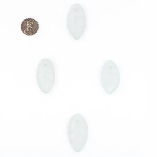 The Bead Chest Leaf Sea Glass Pendants, Frosted Matte Eco-Friendly Translucent Recycled Glass Charms for Jewelry & Necklace Making {2}