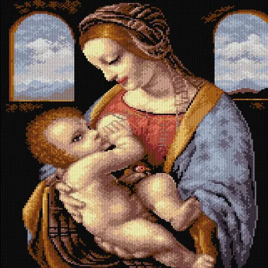 Gobelin canvas for halfstitch without yarn after Leonardo Da Vinci - Madonna Litta 2210M {1}