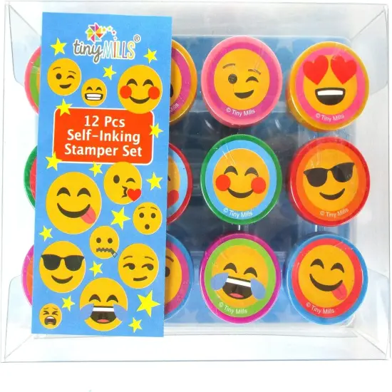 TINYMILLS 12 Pcs Emoji Stamp Kit for Kids {1}