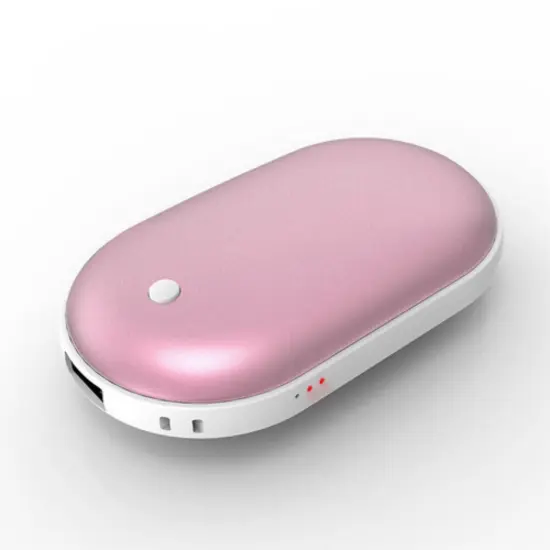 Rechargeable Hand Warmers Hot Hands 5200mAh Heated Electric Heater Power Bank Pink {1}