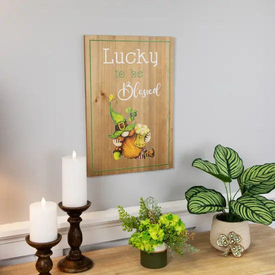 Northlight Lucky to be Blessed St. Patrick's Day Wooden Wall Sign - 18.5" Brown {3}