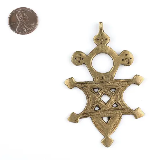 The Bead Chest Bronze Tuareg Star Cross Pendant (89x50mm) {2}
