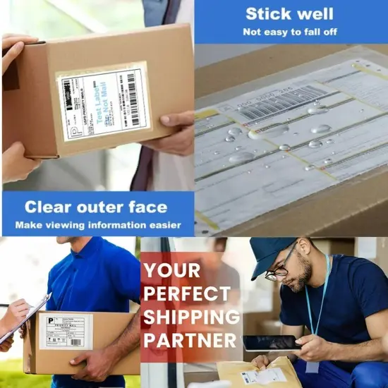 Clear Self-Adhesive Top Loading Packing List Shipping Label Envelopes Pouches 7.5" x 5.5" {5}