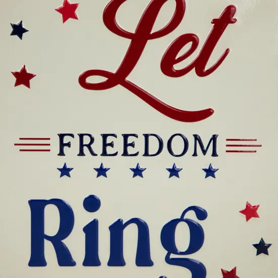 Northlight Let Freedom Ring Americana Metal Wall Sign - 11.75" Red {6}