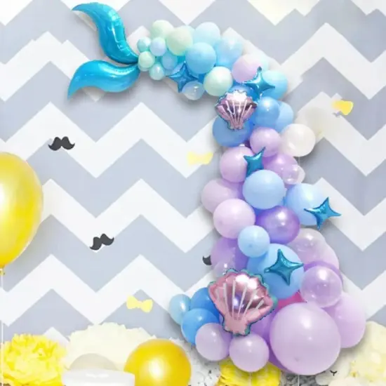 87 Mermaid Tail Balloon Garland Arch - Mermaid Theme Birthday Party Decoration {2}