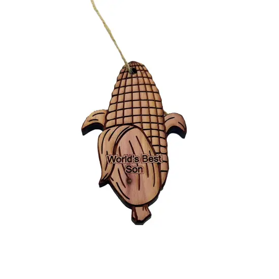Worlds Best Son Corn on the cob - Cedar Ornament {3}
