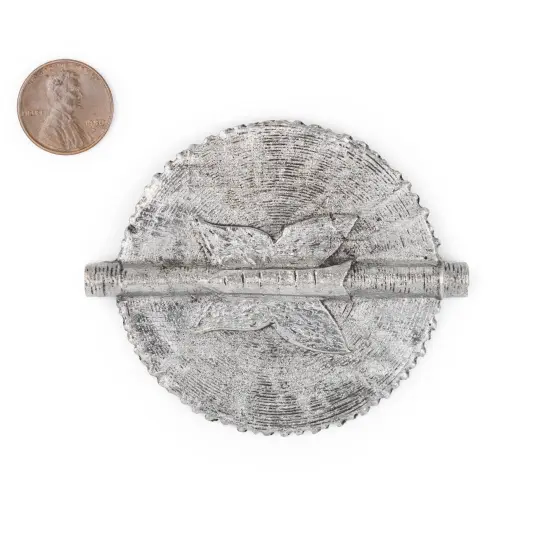 The Bead Chest Butterfly Silver Sun Baule Bead Pendant (75x65mm): African Tribal Metal Pendant for DIY Jewelry and Necklace {2}