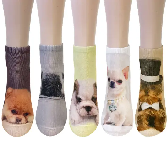 Wrapables 3D Novelty Funny Ankle Socks, Puppy Love {1}