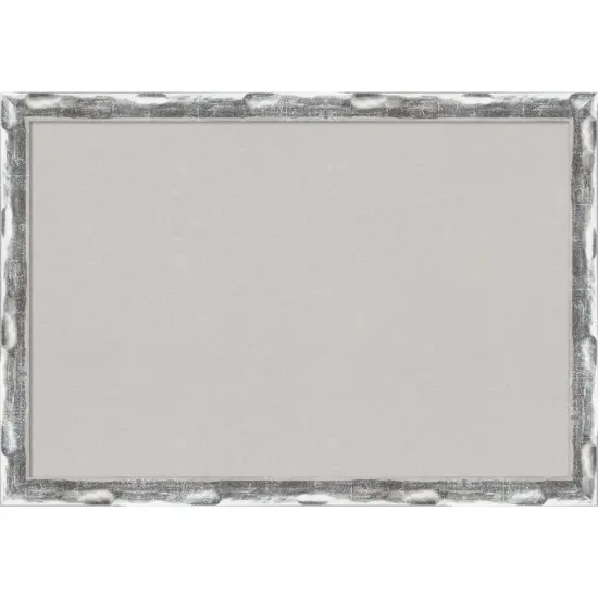 Scratched Wave Chrome Framed Corkboard, Grey Cork {1}
