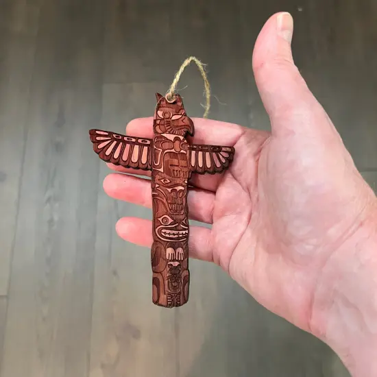 Native American Totem Pole - Cedar Ornament {4}