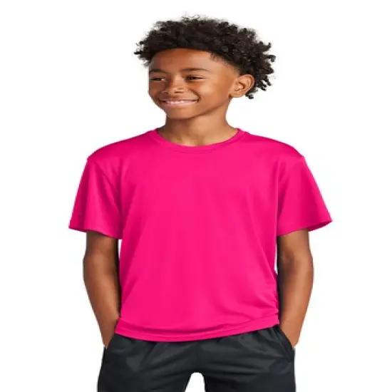 Sport-Tek&reg; Youth Crewneck Short Sleeve PosiCharge Competitor Tee Pink raspberry {1}