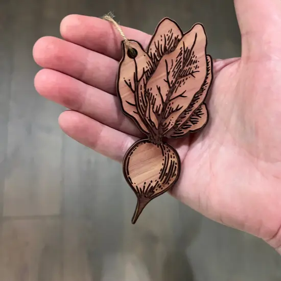 Beet - Cedar ornament {3}