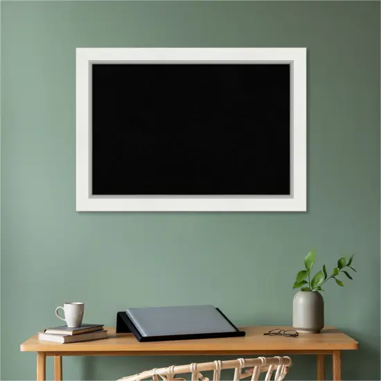 Eva Framed Corkboard, Black Cork Eva White Silver {5}