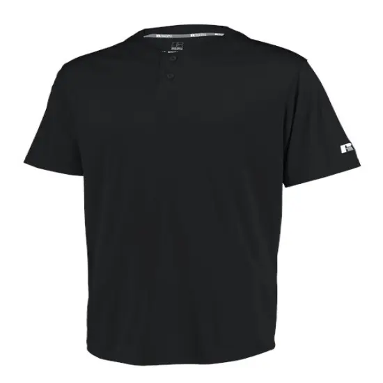 Russell Athletic&reg; - Performance Two-Button Solid Jersey Tee Black {1}