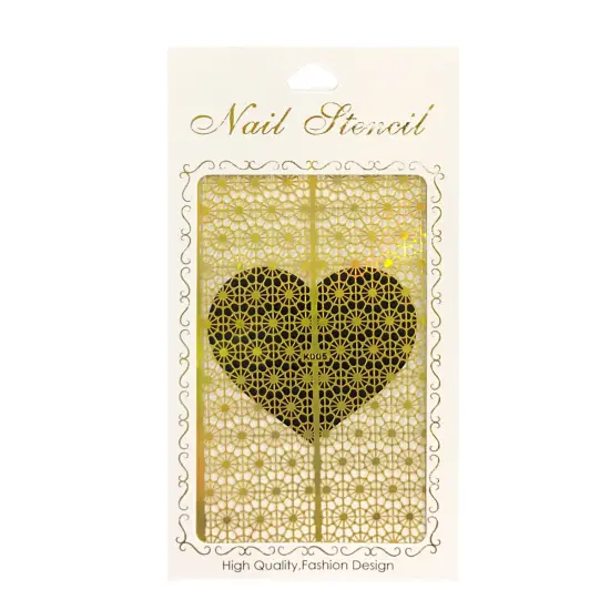 Wrapables Gold Nail Art Guide Large Nail Stencil Sheet - Web {1}