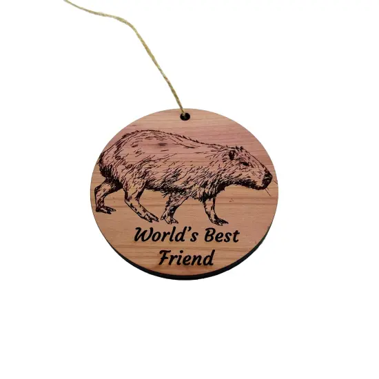 Worlds Best Friend Capybara - Cedar Ornament {4}