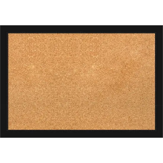 Avon Black Narrow Framed Corkboard, Natural Cork {1}