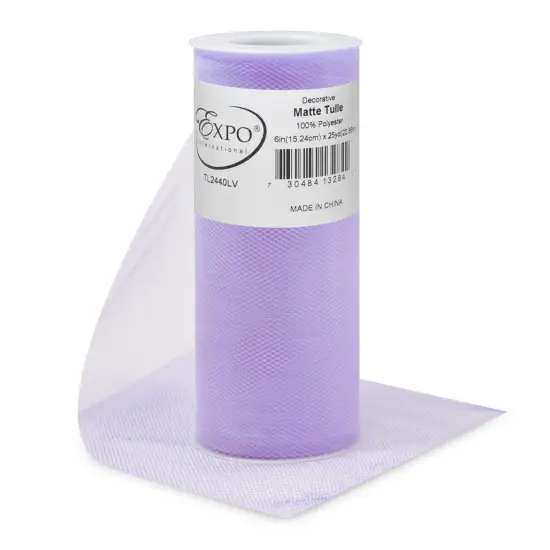Pack of 96 Decorative Matte Tulle Spool of 6 Inch X 25 Yards Lavender {1}