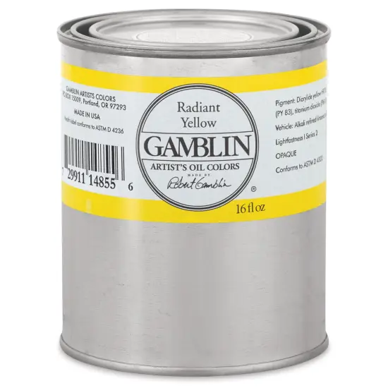 Gamblin Artist's Oil Color - Radiant Yellow, 16 oz Can {1}
