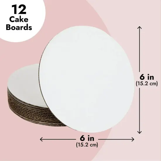 12 Pk Round 6 Inch Disposable White Cardboard Circles for Desserts {2}