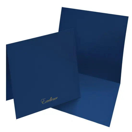 Great Papers! Certificate Cover with Gold Foil, Excellence, Navy, 12" x 9.375"(folded) with Die-Cuts for 8.5" x 11" Document, 5 Count {3}